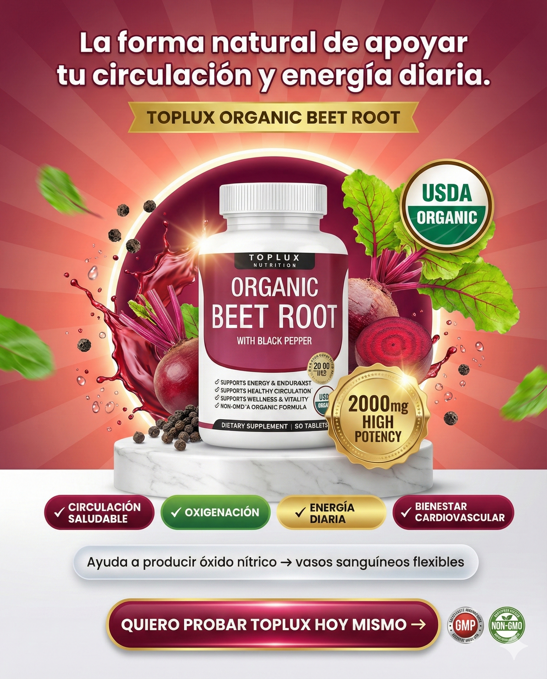 Organic Beetroot | 90 capsulas
